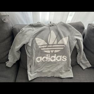 Grey and White Authentic Adidas Hoodie.